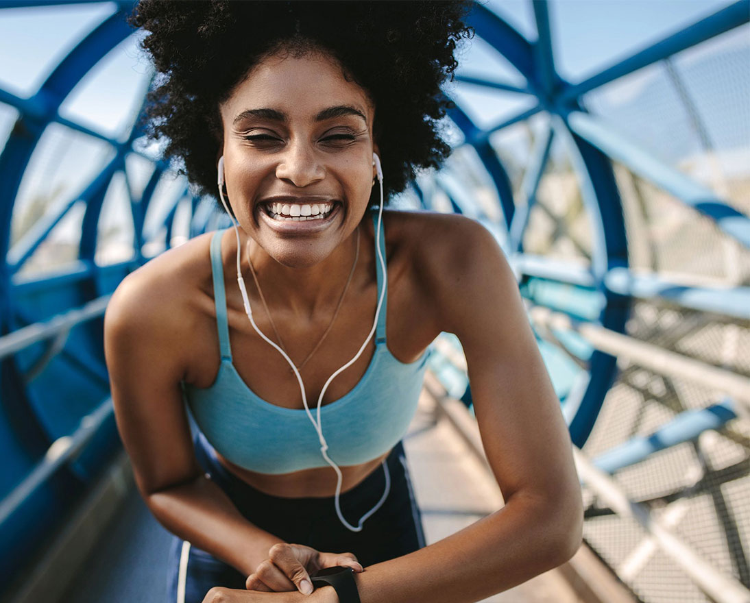 Fitness woman with smart watch