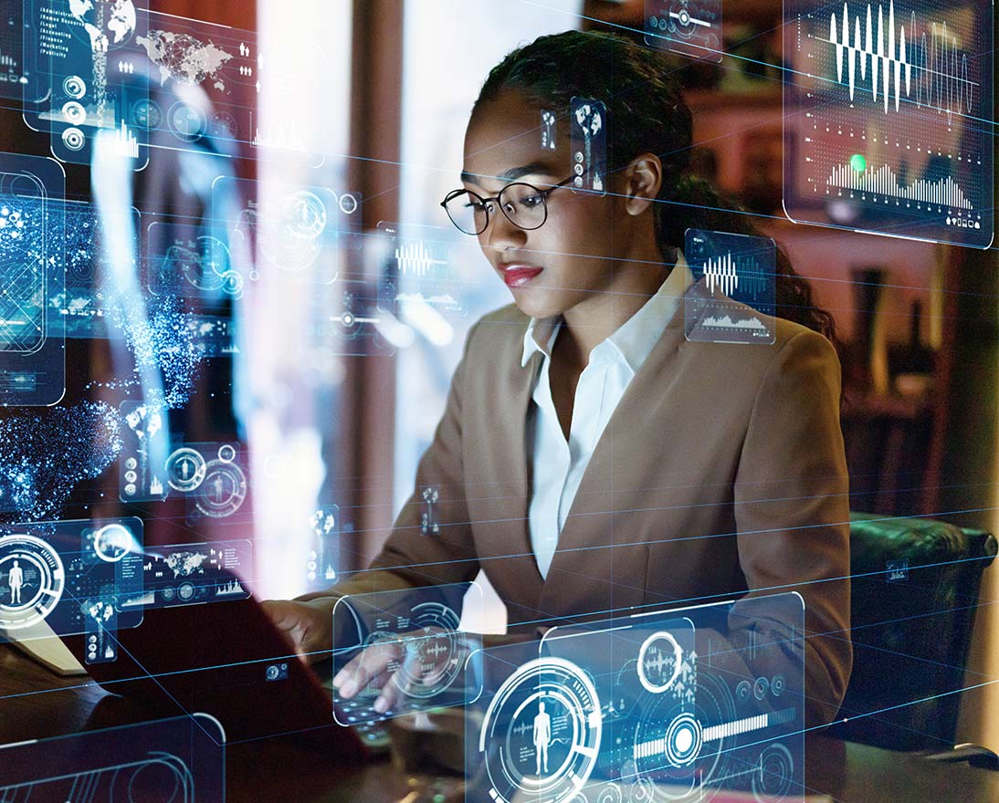 woman working on computer