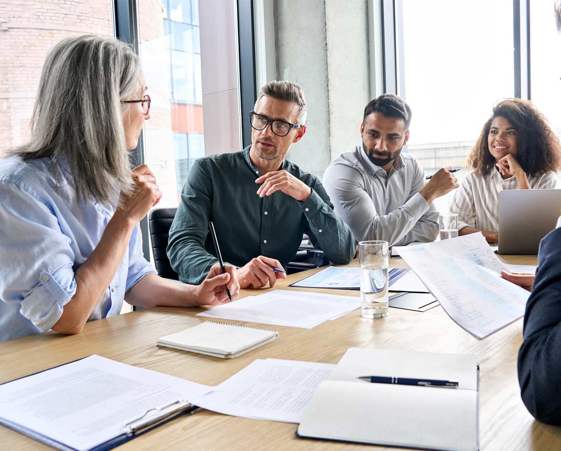 Group of people having a meeting