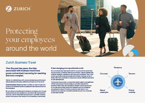 Zurich Business Travel Solution factsheet cover