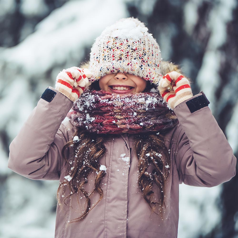 girl is having fun outdoots in winter