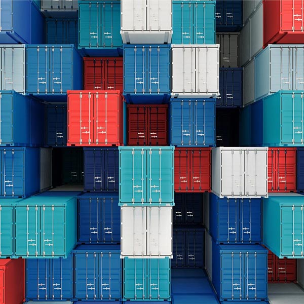 cargo containers in different colors