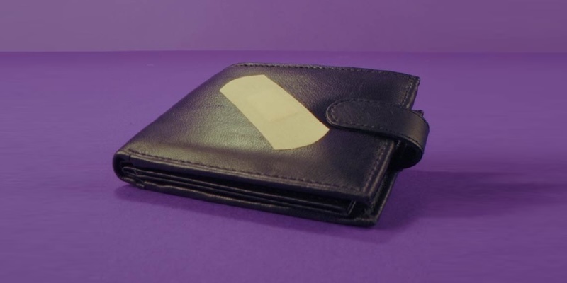 Wallet with bandaid