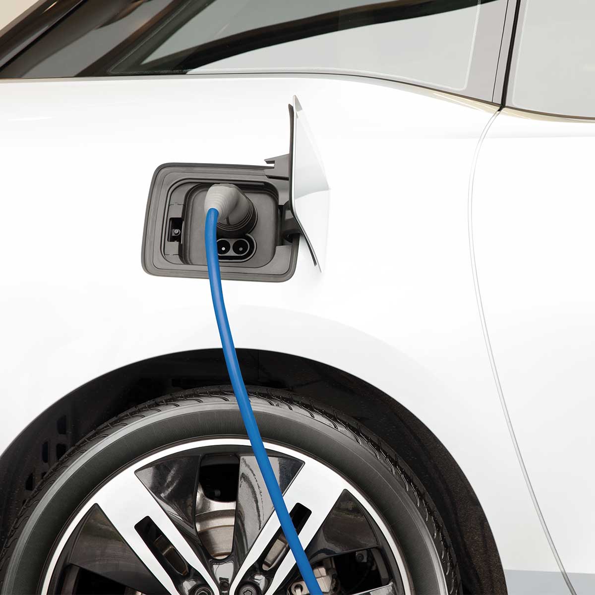 Electric car charging in dock