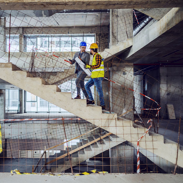Engineers at a construction site