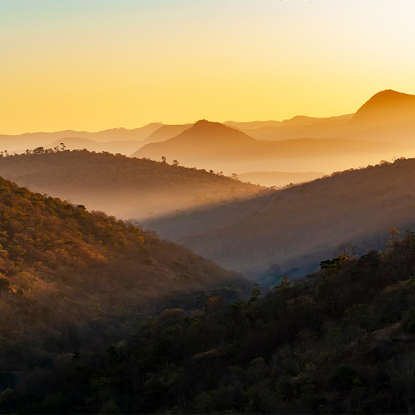 sunset over the hills