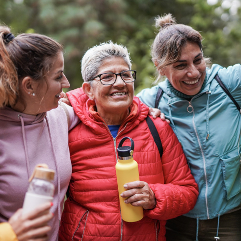 a group of women on a hike