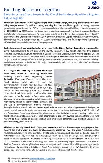 Cover case study Building Resilience Together city of Zurich