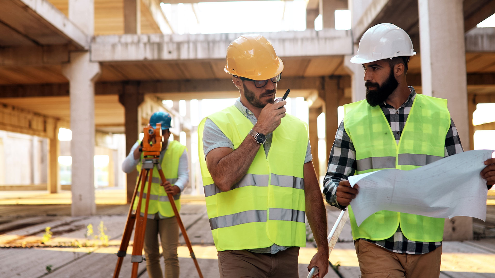 people at a construction site
