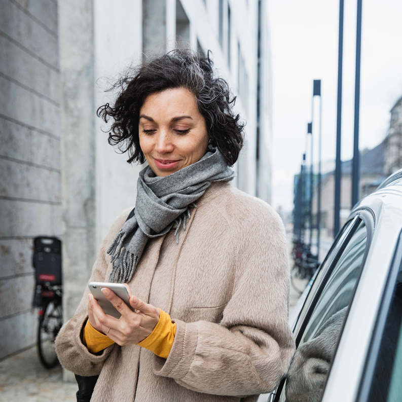 Woman checking her phone