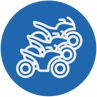 Motorcyle fleet icon circle