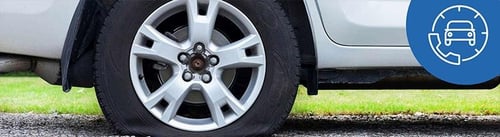 vehicle with a flat tire