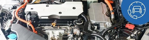 overhead view of engine