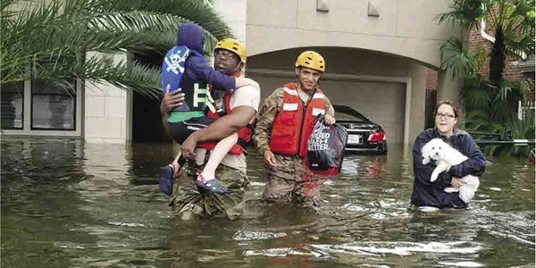 flood victims being rescued