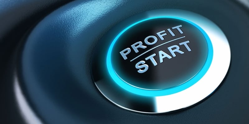 Profit start button close-up