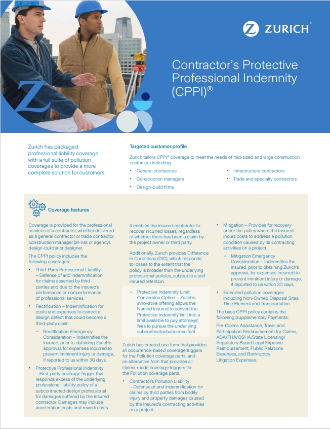 Contractors Protective  Professional Indemnity