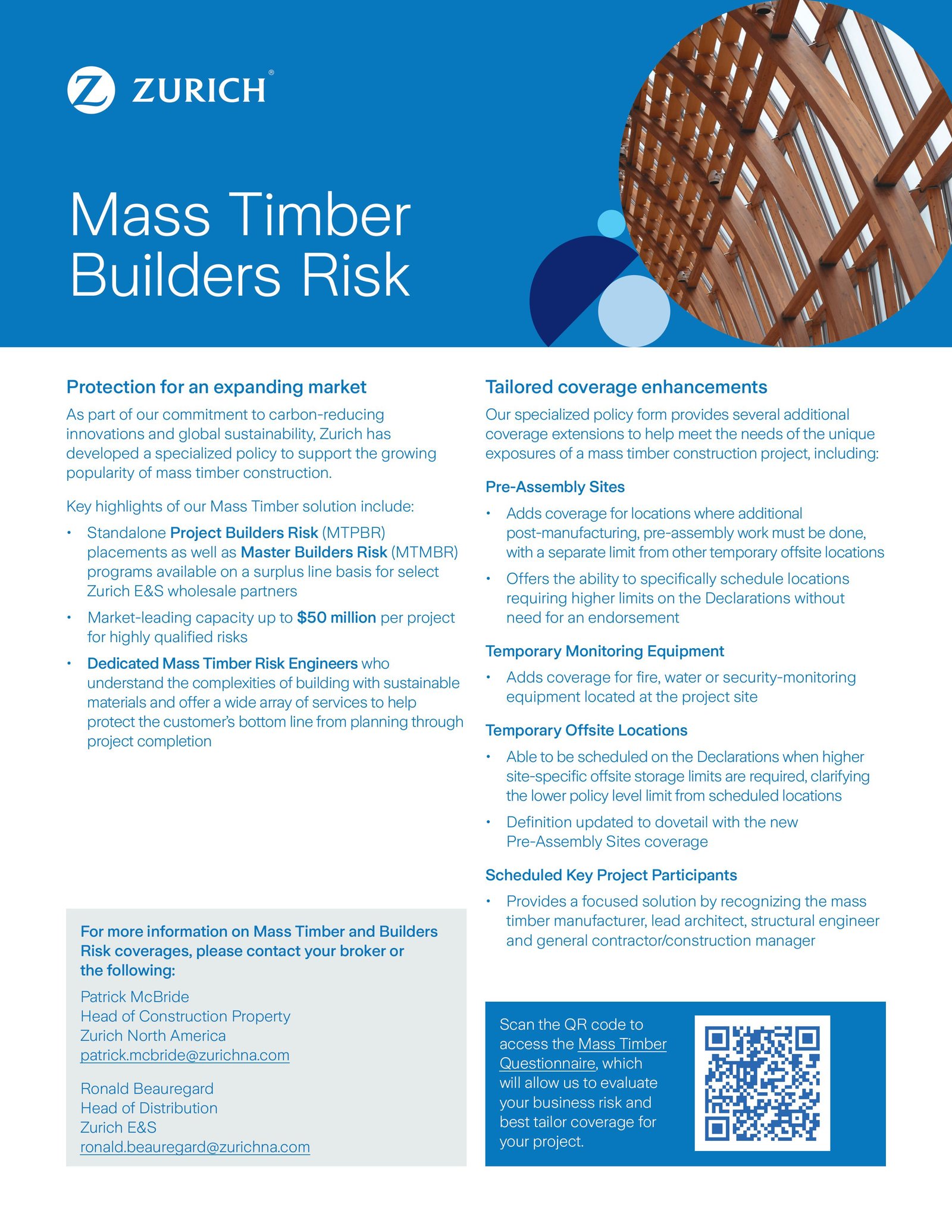 Zurich Construction Mass Timber Fact Sheet