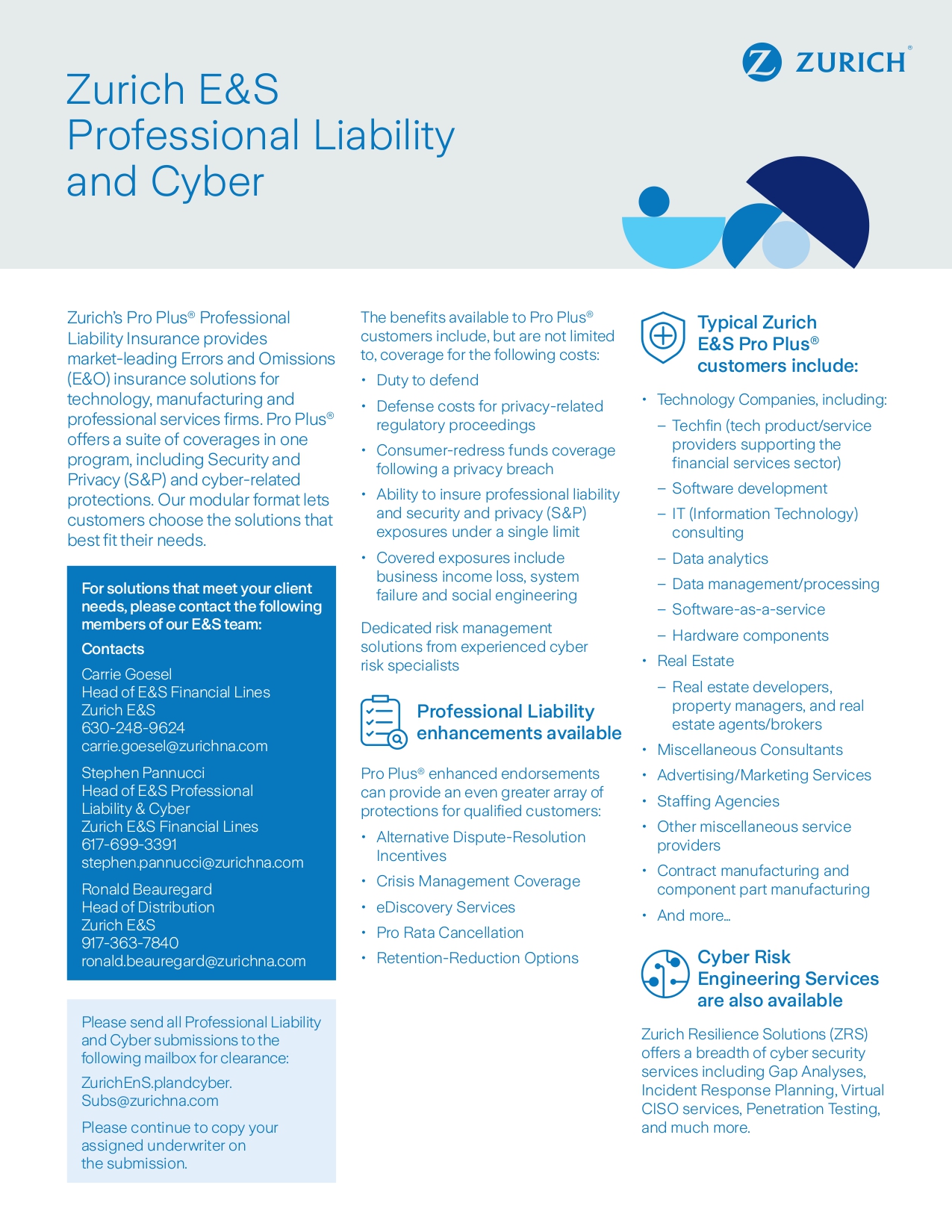 Zurich E&S Professional Liability and Cyber Fact Sheet