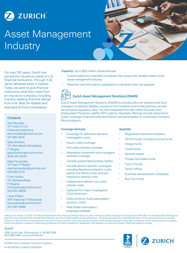 Zurich E&S Asset Management Industry