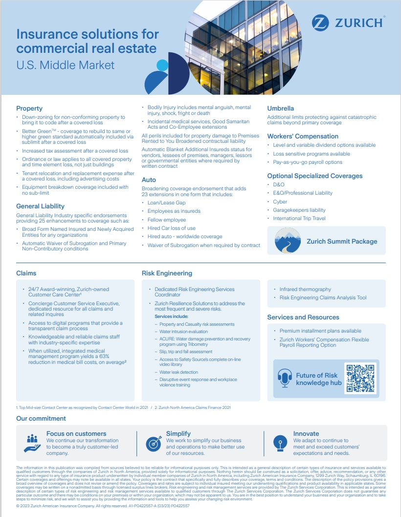 Insurance solutions for commercial real estate