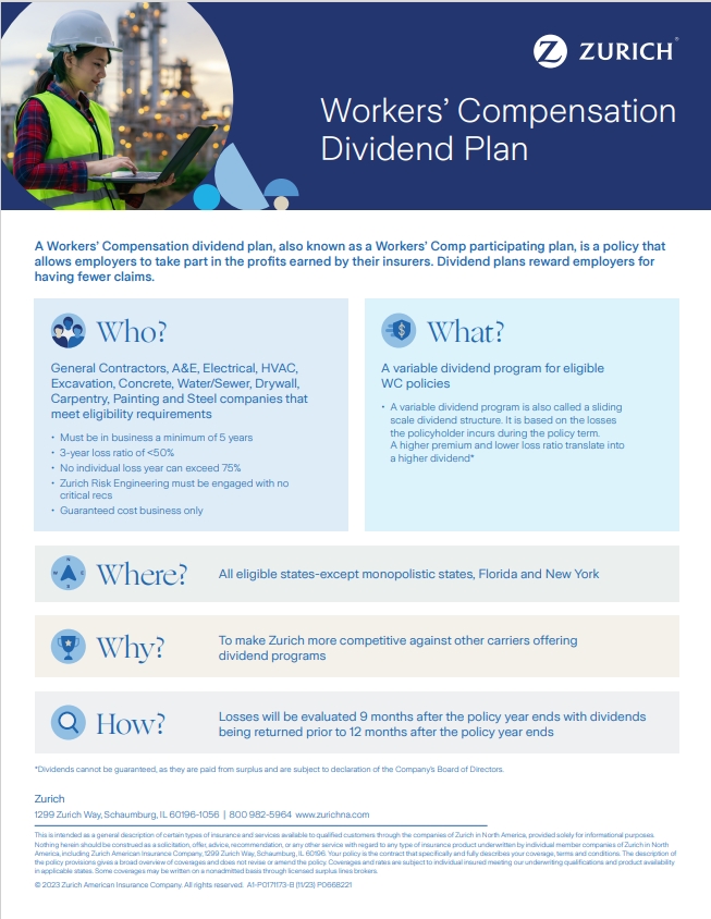 Workers Compensation  Dividend Plan