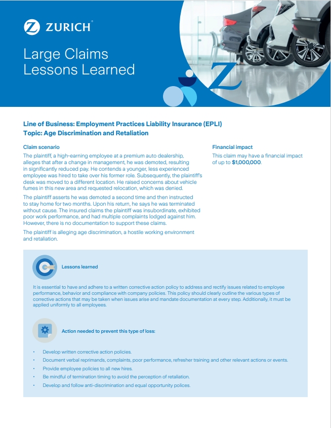 Large Claims Lessons Learned Employment Practices Liability