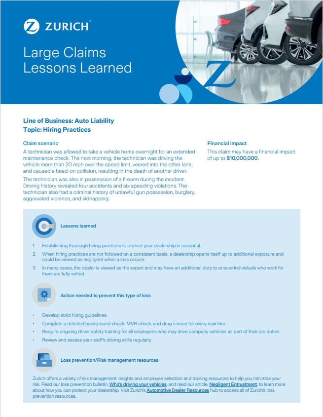 Large Claims Lessons Learned Hiring Practices