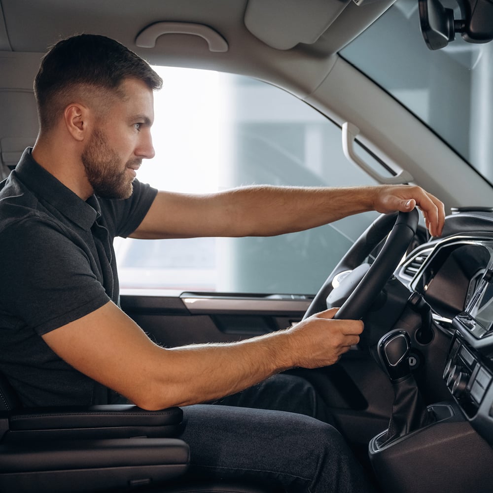 man in driver's seat