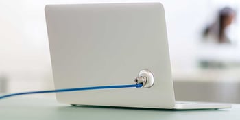 Laptop with blue lead