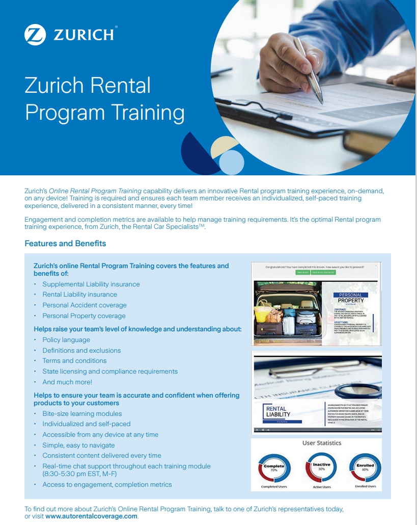 Auto Rental contingent lease program brochure