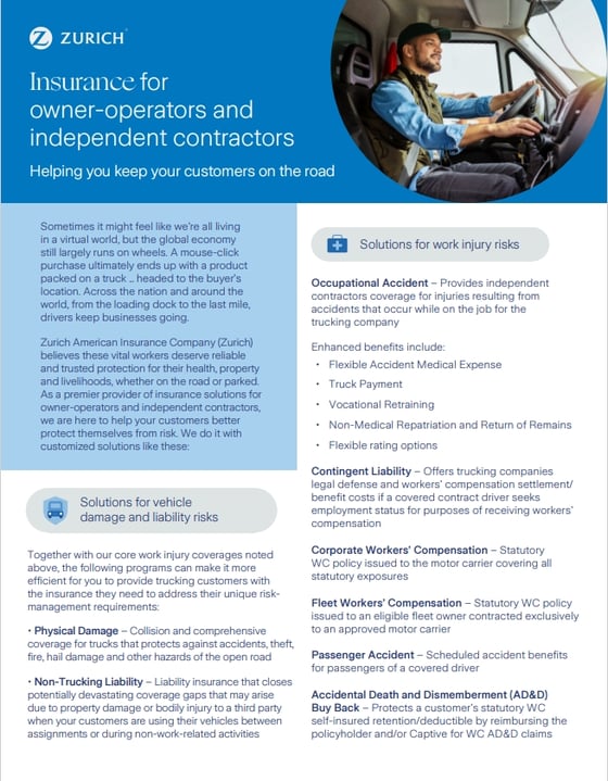 Owner-Operator Truck Insurance | Zurich Insurance