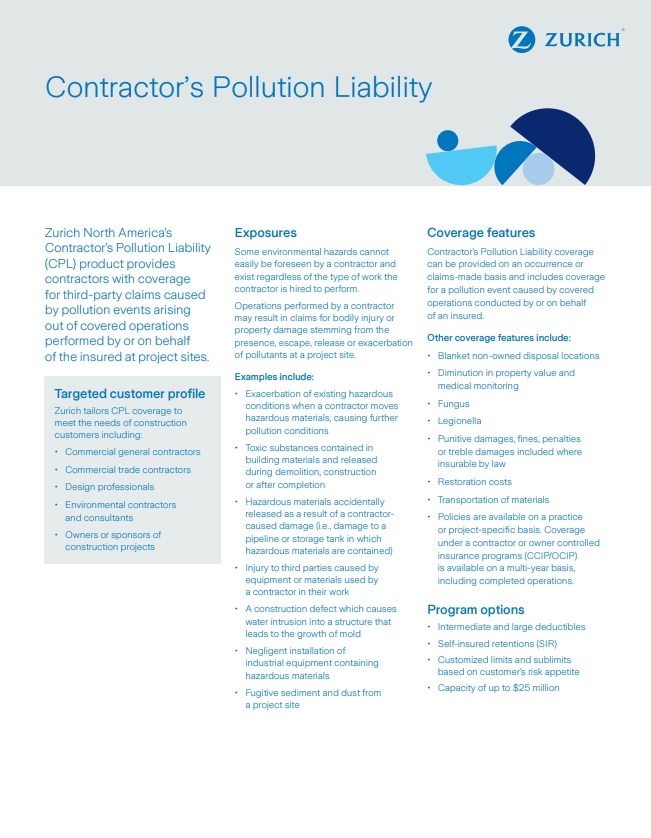 Contractor’s Pollution Liability