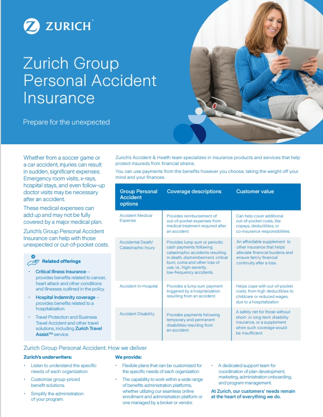 Zurich Group  Personal Accident  Insurance