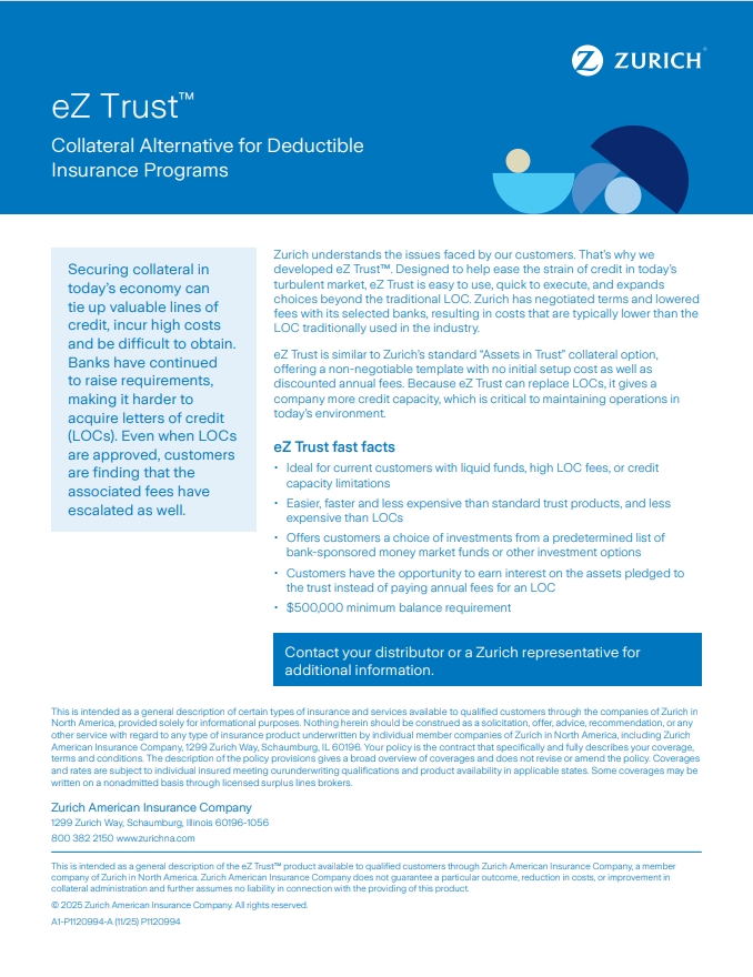 Collateral alternative for deductible insurance programs