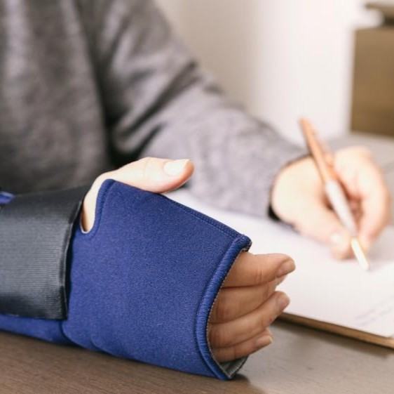 hand in brace