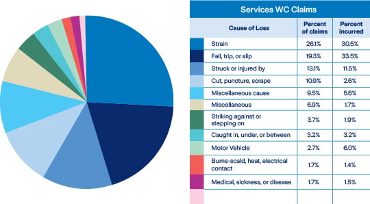 services wc claims chart