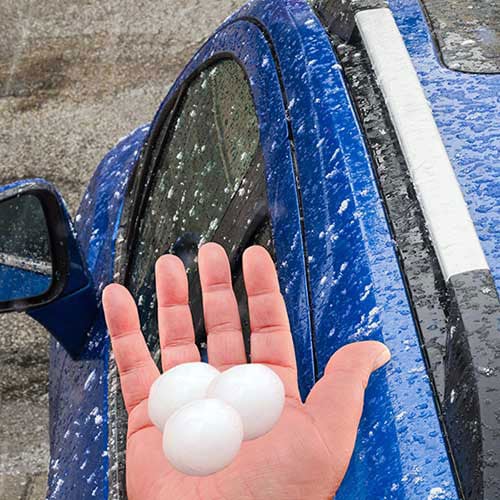 Hail and car