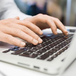 person typing