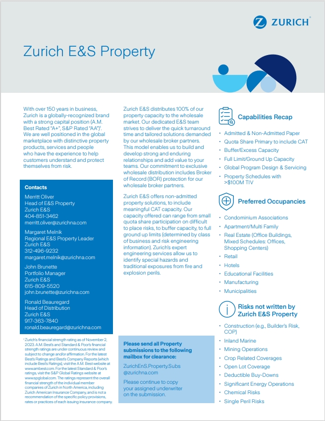 Zurich EandS property