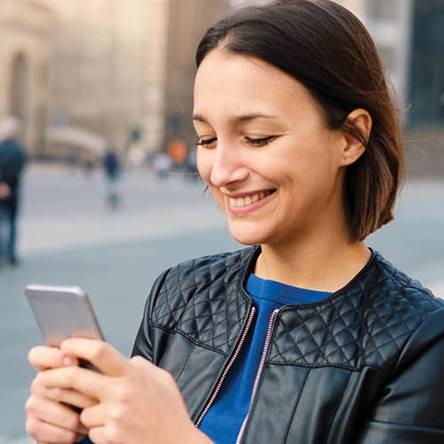 Girl looking at her phone