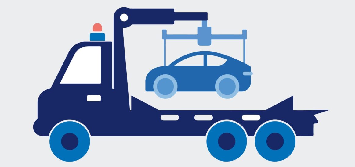 kaputtes Auto wird auf Abschleppwagen geladen | Zurich Connect Kfz-Versicherung