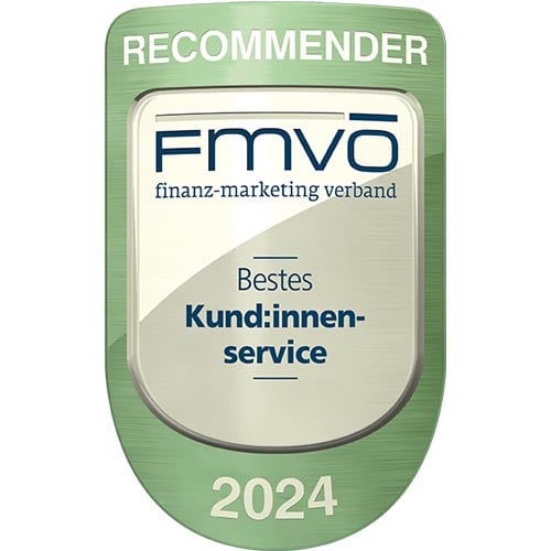 Recommender Award für bestes Kund:innenservice aller Banken und Versicherer 2024