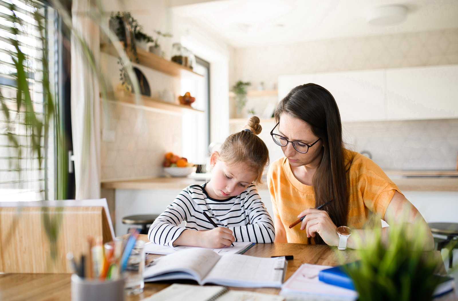 Mother and child learning