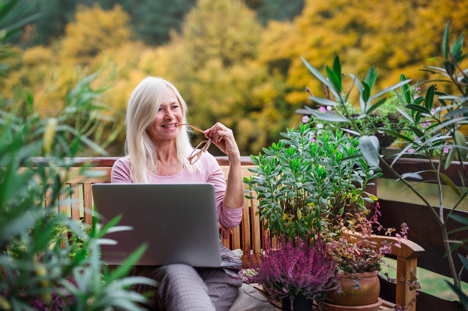 Older woman with laptop