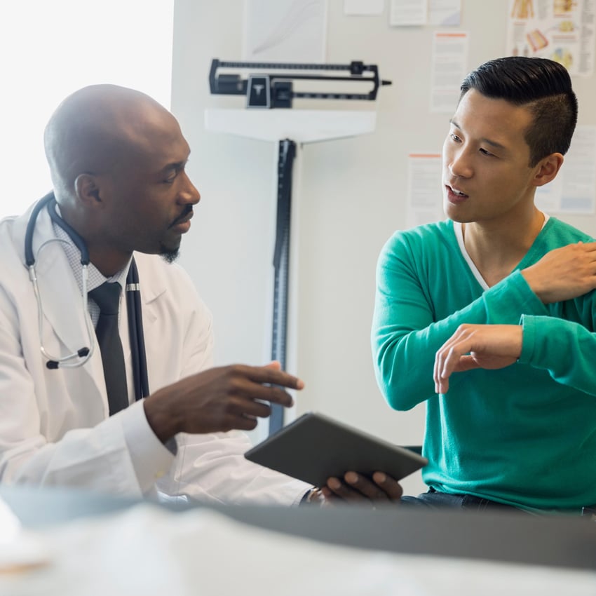 Doctor with patient