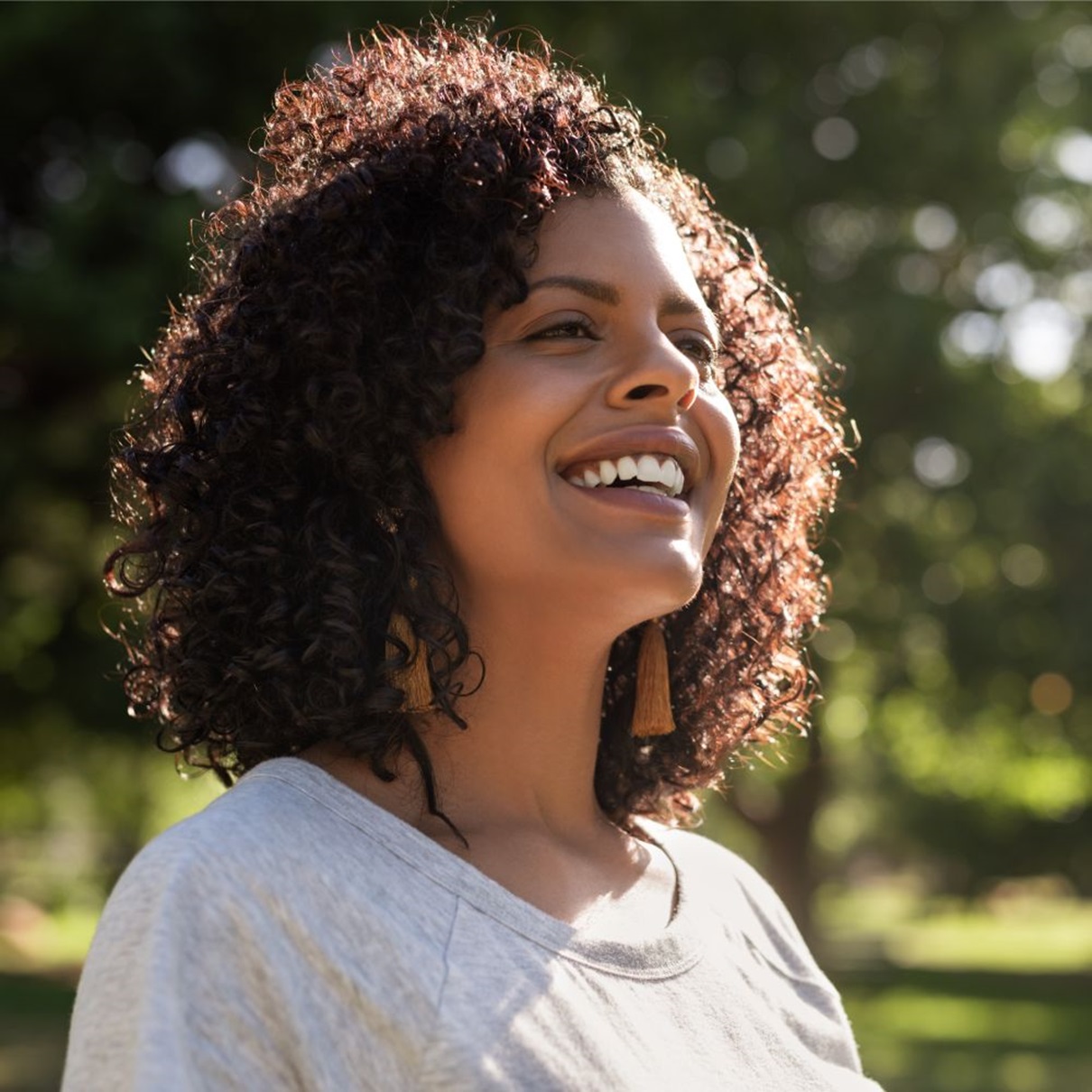 Woman smiling