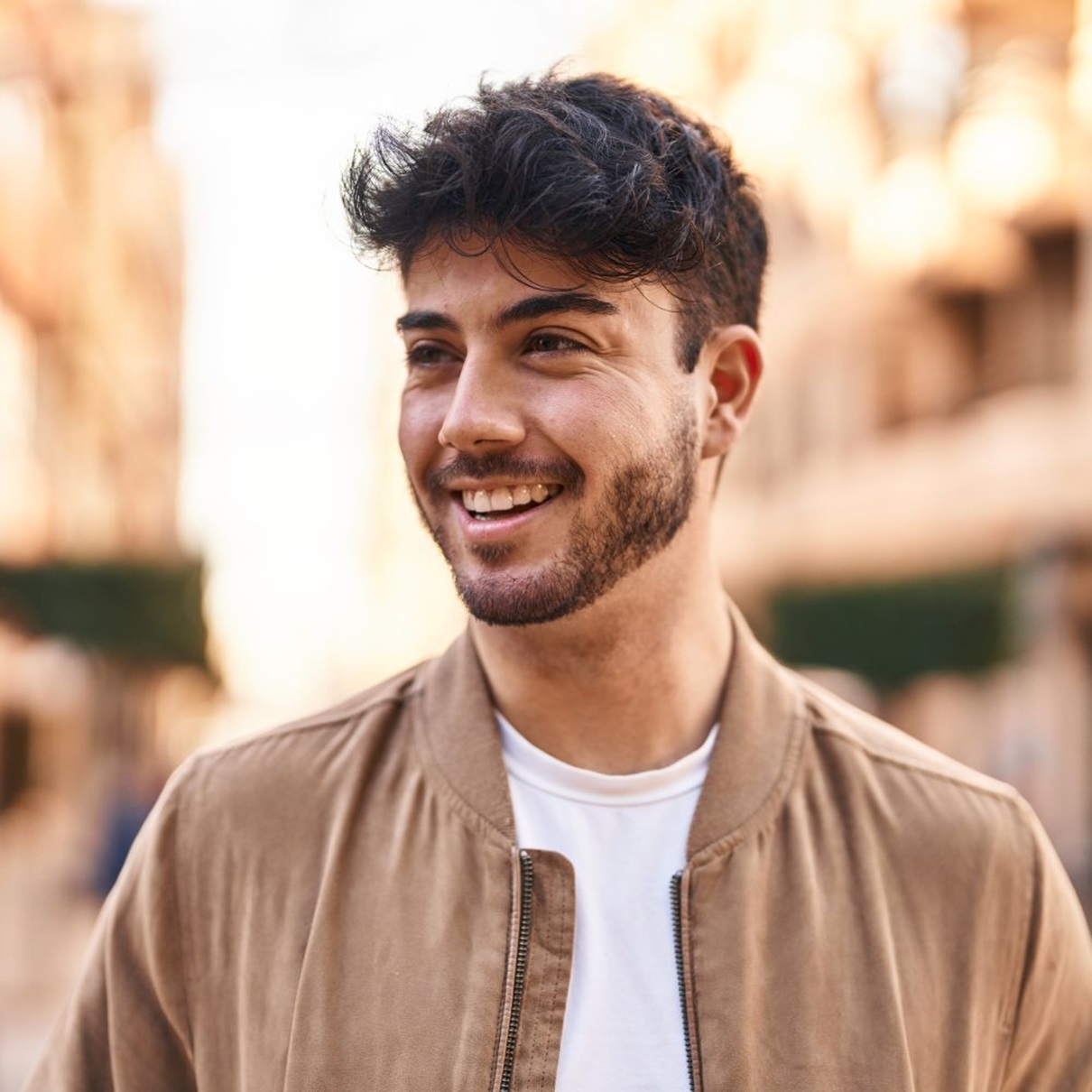 Young man smiling