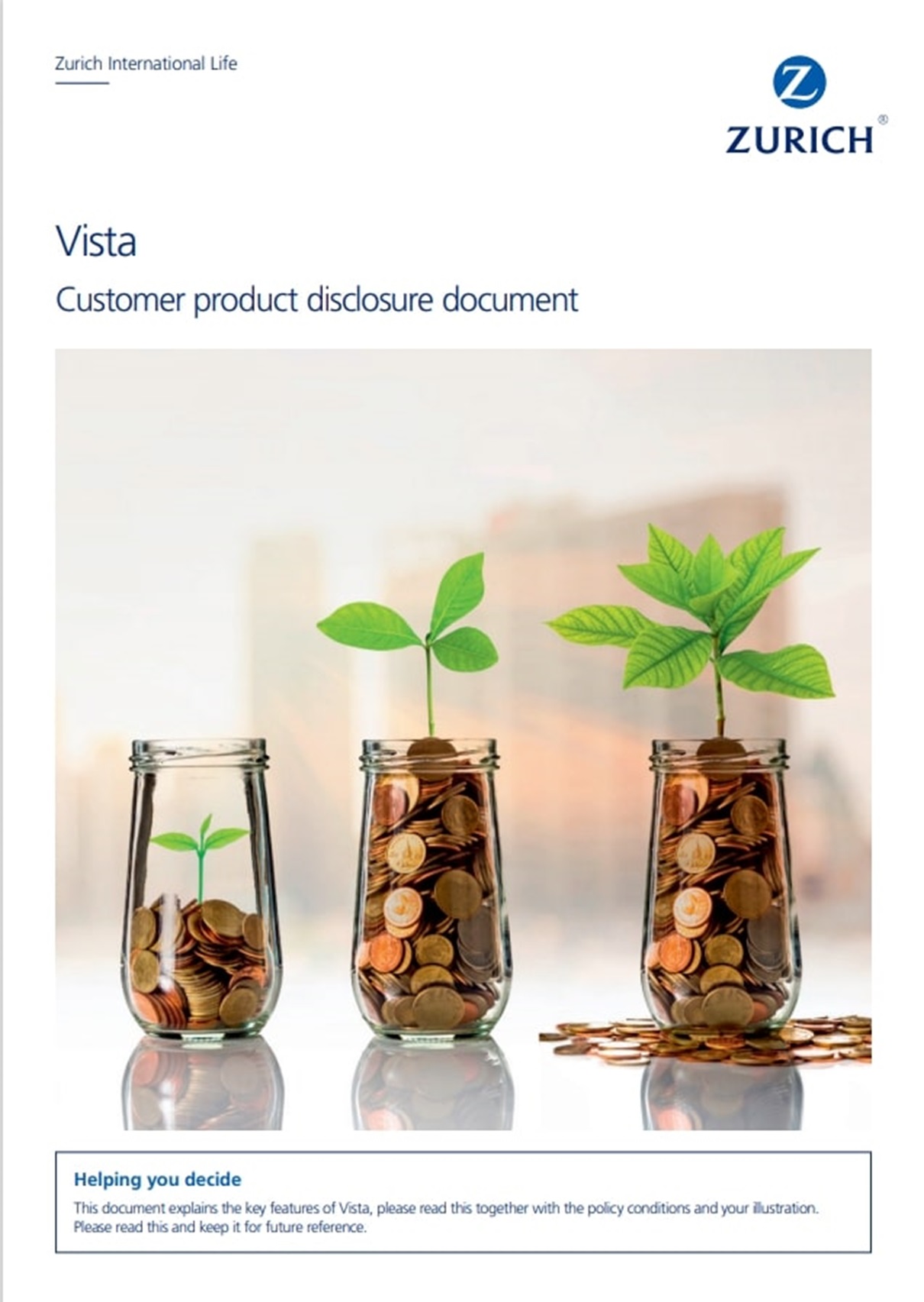 Vista Customer product disclosure document