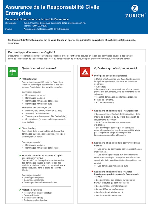 Assurance de la Responsabilité Civile Entreprise