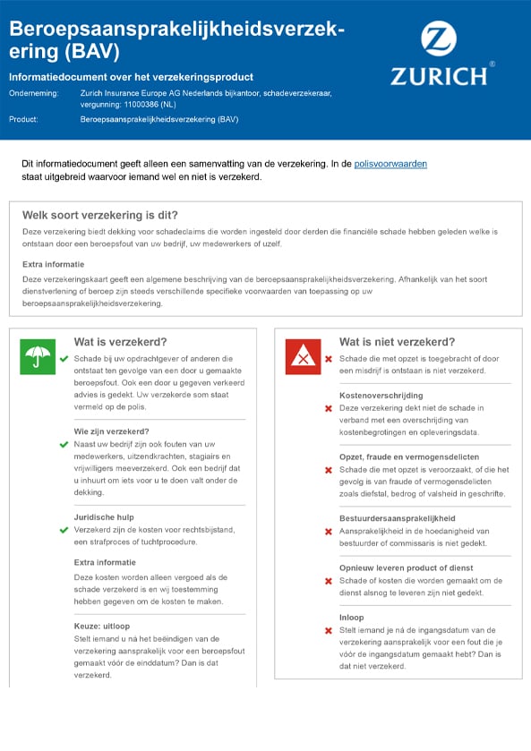 Beroepsaansprakelijkheidsverzekering